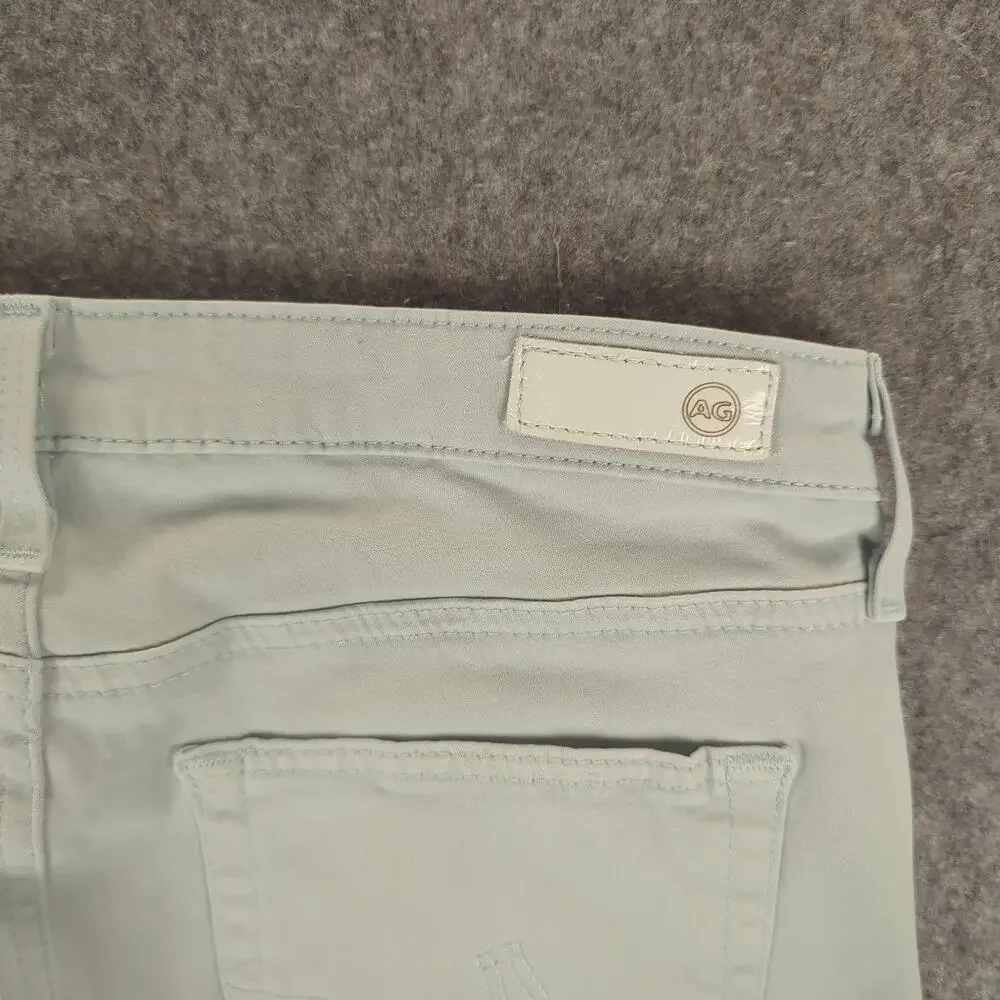 AG Pants Womens 28R Prima Crop Cigarette Leg Light Blue Stretch Cotton Blend - Picture 11 of 14